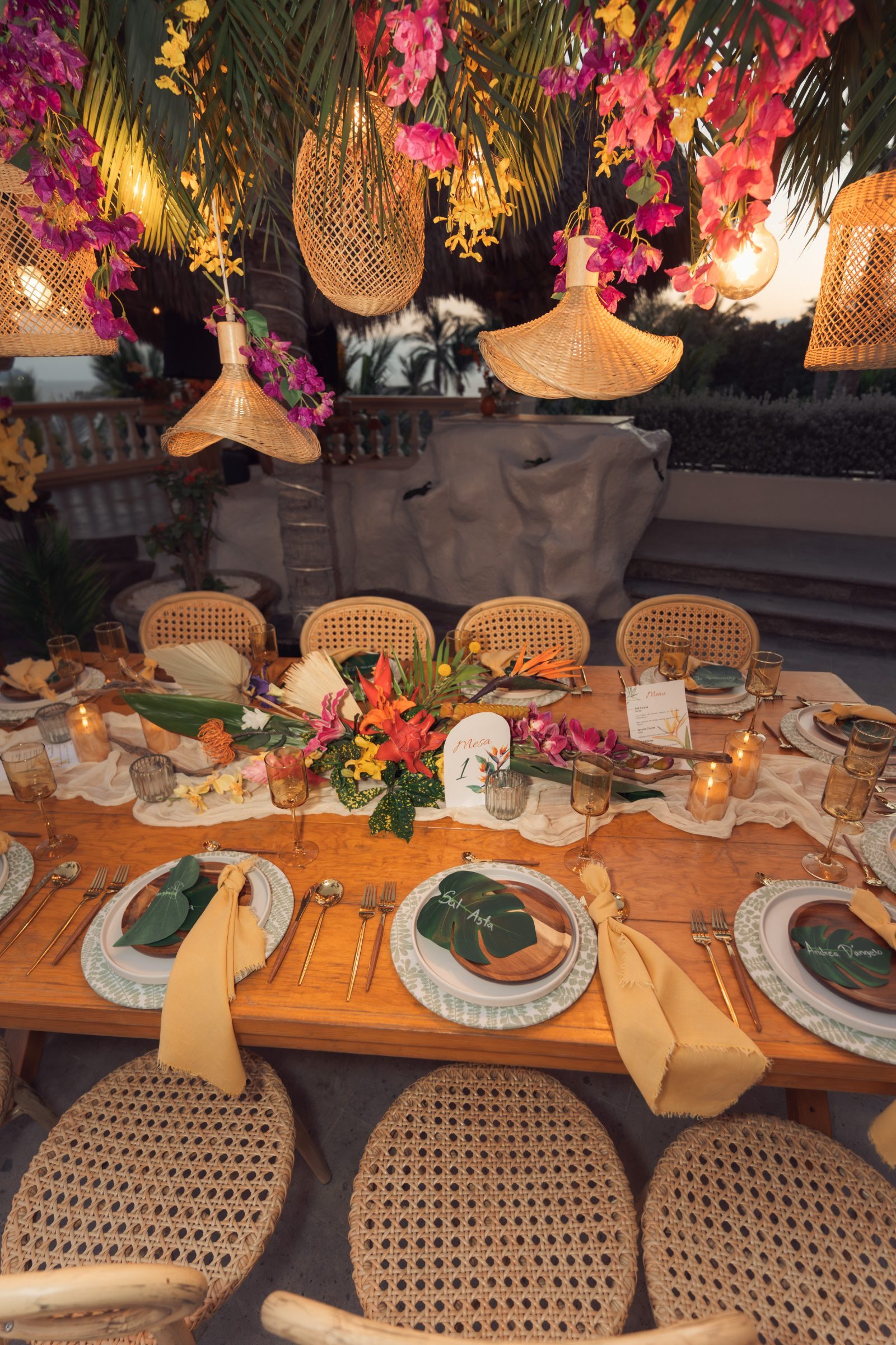 Setup de iluminación de la palapa